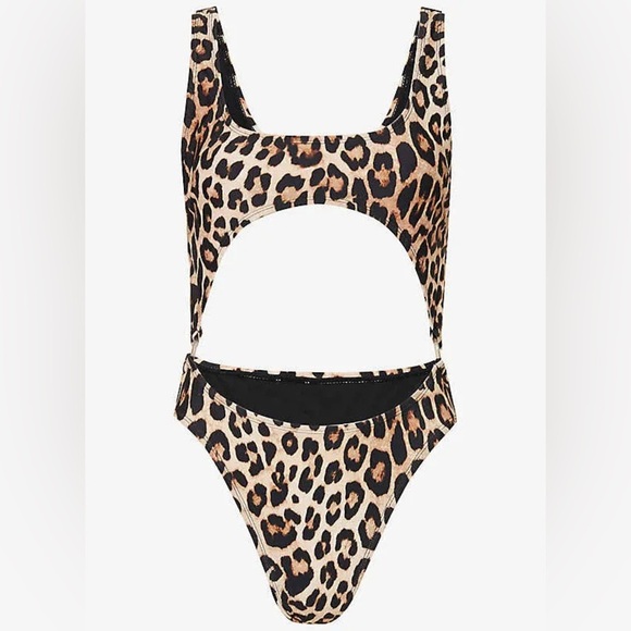 Good American Always Fits Cutout Monokini Swimsuit - Size 3XL/6 - Leopard - NWOT - Picture 5 of 11